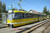 Plzeň tram line 4 with articulated tram 311 at Košutka (2008)