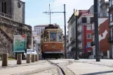 Porto tram line 1 with railcar 220 on Rua do Infante D. Henrique (2016)