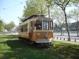 Porto tram line 18 with railcar 218 near Museu do Carro Eléctrico (2016)