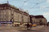 Postcard: Aarhus tram line 1  at Banegårdspladsen (1948)