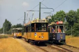 Postcard: Amsterdam museum line 30 with sidecar 1050 at Station Amstelveen (1984)