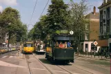 Postcard: Amsterdam tram line 1 with articulated tram 687 on Overtoom (1981)