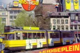 Postcard: Amsterdam tram line 10 with articulated tram 623 on Leidseplein (1986)