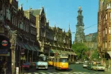 Postcard: Amsterdam tram line 17 with articulated tram 707 on Raadhuisstraat (1969)
