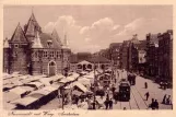 Postcard: Amsterdam tram line 8 with railcar 61 on Nieuwmarkt (1906)