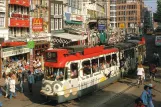 Postcard: Amsterdam tram line 9 with articulated tram 653 on Rembrandtplein (1984)