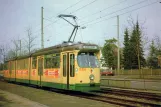 Postcard: Augsburg tram line 4 with articulated tram 812 near Oberhausen (1981)