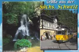 Postcard: Bad Schandau Kirnitzschtal 241 with railcar 4 at Lichtenhainer Wasserfald (2000)