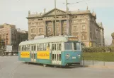 Postcard: Barcelona tram line 51 with railcar 1240 on Plaça del Portal de la Pau (1970)