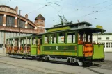 Postcard: Basel museum tram 4 in front of Depot Wiesenplatz (1977)
