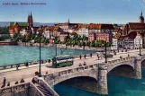 Postcard: Basel on Mittlere Brücke (1886)