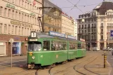 Postcard: Basel tram line 1 with articulated tram 622 at Markthalle (1987)