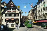 Postcard: Basel tram line 16 with railcar 451 on Gerbergasse (1970)