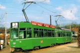 Postcard: Basel tram line 3 with railcar 483 at Birsfelden Hard (1990)
