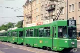 Postcard: Basel tram line 6 with railcar 499 at Morgartenring (1991)