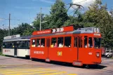 Postcard: Basel tram line 8 with railcar 409 on Bundesplatz (1985)