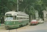 Postcard: Belgrade tram line 3 with railcar 138 at Novo Groblje (1976)