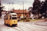 Postcard: Bergen tram line 1 with railcar 53 at Minde (1962)
