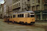 Postcard: Bergen tram line 1 with railcar 59 on Torvalmenningen (1962)