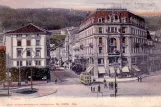Postcard: Biel/Bienne tram line 1 with railcar 4 on Place Guisan (1903)
