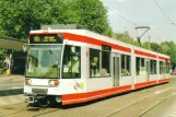 Postcard: Bochum tram line 302 with low-floor articulated tram 404 at Buer Rathaus  Goldbergplatz (1993)