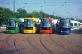 Postcard: Bremen low-floor articulated tram 3040 at the depot BSAG - Zentrum (1996)