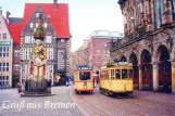 Postcard: Bremen railcar 701 on Am Markt (1990)
