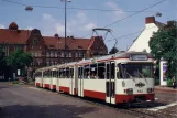 Postcard: Bremen tram line 1 with articulated tram 553 on Leibnitzplatz (1992)