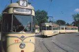 Postcard: Bremerhaven tram line 2 with railcar 77 at Stadtgrenze Langen (1982)