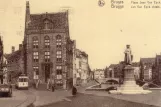 Postcard: Bruges tram line 4 on Jan Van Eyck plaats (1900)