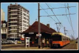 Postcard: Brussels De Kusttram with articulated tram 6105 at  Heist (1983)