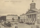 Postcard: Brussels tram line 10 on Place Royale (1900)