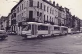Postcard: Brussels tram line 18 with articulated tram 7937 on Brugmannlaan / Avenue Brugmann (1981)