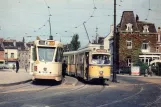 Postcard: Brussels tram line 4 with articulated tram 9061 at Boitsfort / Bosvoorde (1962)