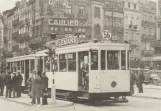 Postcard: Brussels tram line 56 with railcar 1281 on Avenue de Stalingrad (1951)
