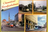 Postcard: Chemnitz tram line 2 on Carolastraße (2000)