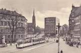 Postcard: Chemnitz tram line 2 with railcar 42 on Falkeplatz (1930)