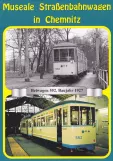 Postcard: Chemnitz tram line 3 with sidecar 552 at Rottluff (1988)