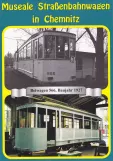 Postcard: Chemnitz tram line 3 with sidecar 566 at Rottluff (1988)