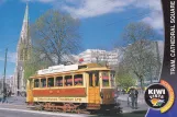 Postcard: Christchurch Tramway line with railcar 11 on Cathedral Square (2010)