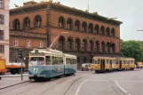 Postcard: Copenhagen tourist line T with articulated tram 802 on Holmens Kanal (1961)