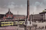 Postcard: Copenhagen tram line 1 at Frihedsstøtten (1938)
