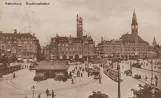 Postcard: Copenhagen tram line 1 at Rådhuspladsen (1920)