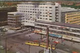 Postcard: Copenhagen tram line 1 on Vesterbros Passage (1956)