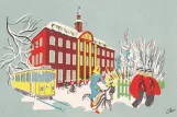 Postcard: Copenhagen tram line 13 in front of Centralpostbygningen (1948)