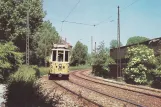 Postcard: Copenhagen tram line 19 with railcar 157 on Bispeengen (1963)