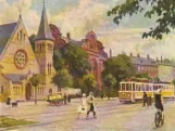 Postcard: Copenhagen tram line 2 on Gyldenløvesgade (1924-1926)