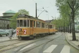 Postcard: Copenhagen tram line 2 with railcar 502 at Christiansborg Slotsplads (1968)