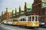 Postcard: Copenhagen tram line 2 with sidecar 1538 on Børsgade (1965)