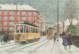 Postcard: Copenhagen tram line 26 with railcar 919 near Hellerup (1944-1945)